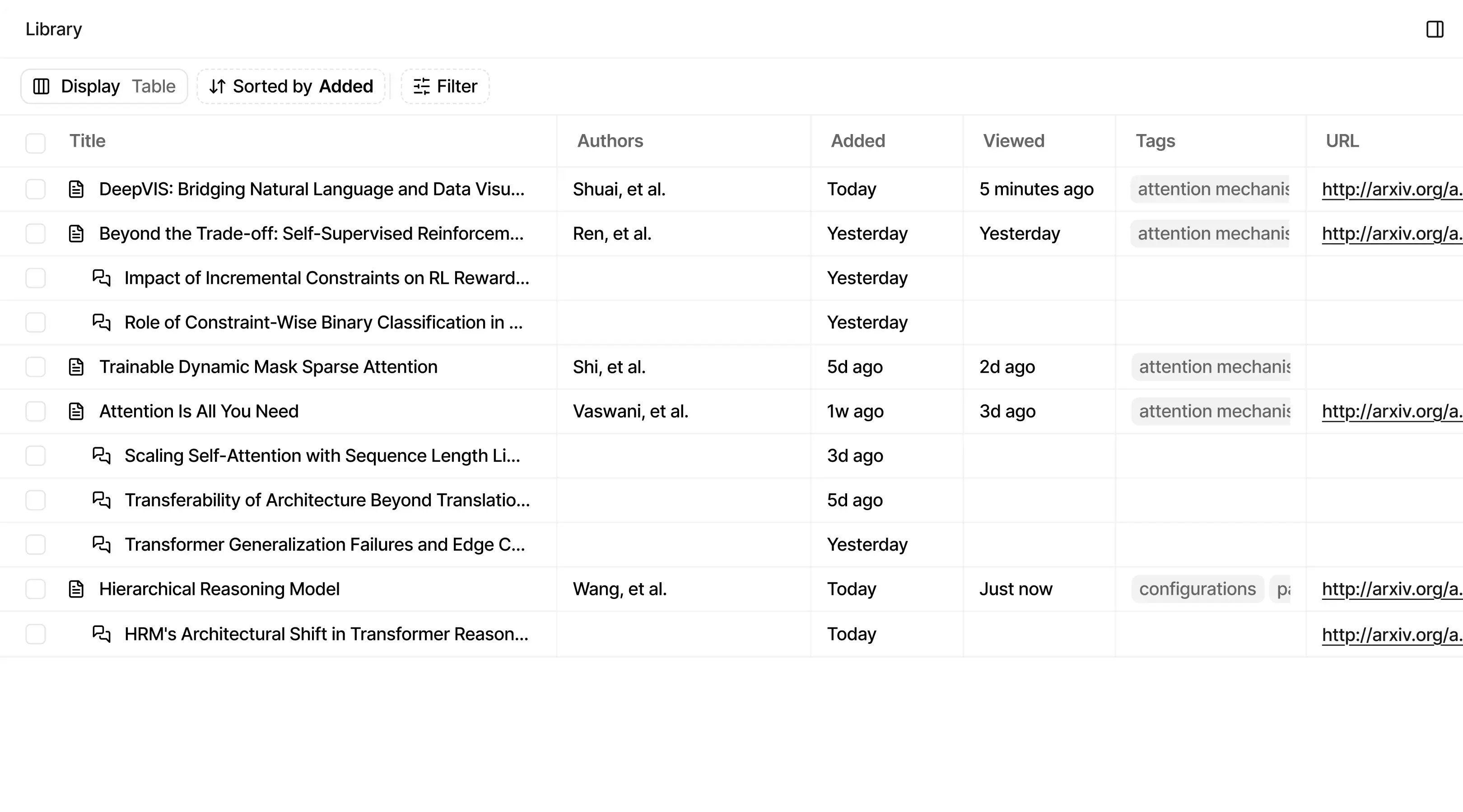 Interface de bibliothèque Anara